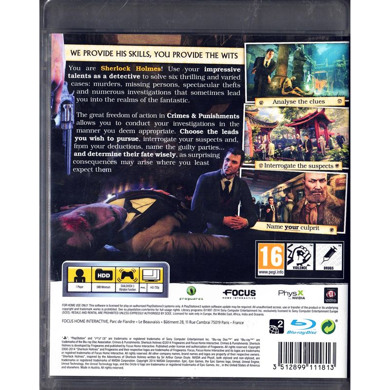 SHERLOCK HOLMES CRIMES & PUNISHMENTS PS3