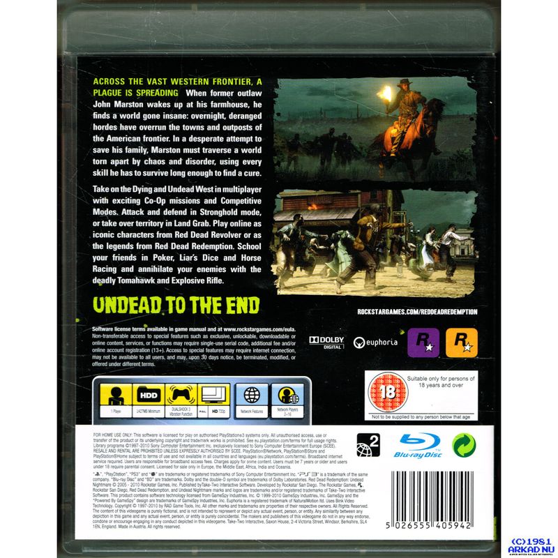 RED DEAD REDEMPTION UNDEAD NIGHTMARE PS3