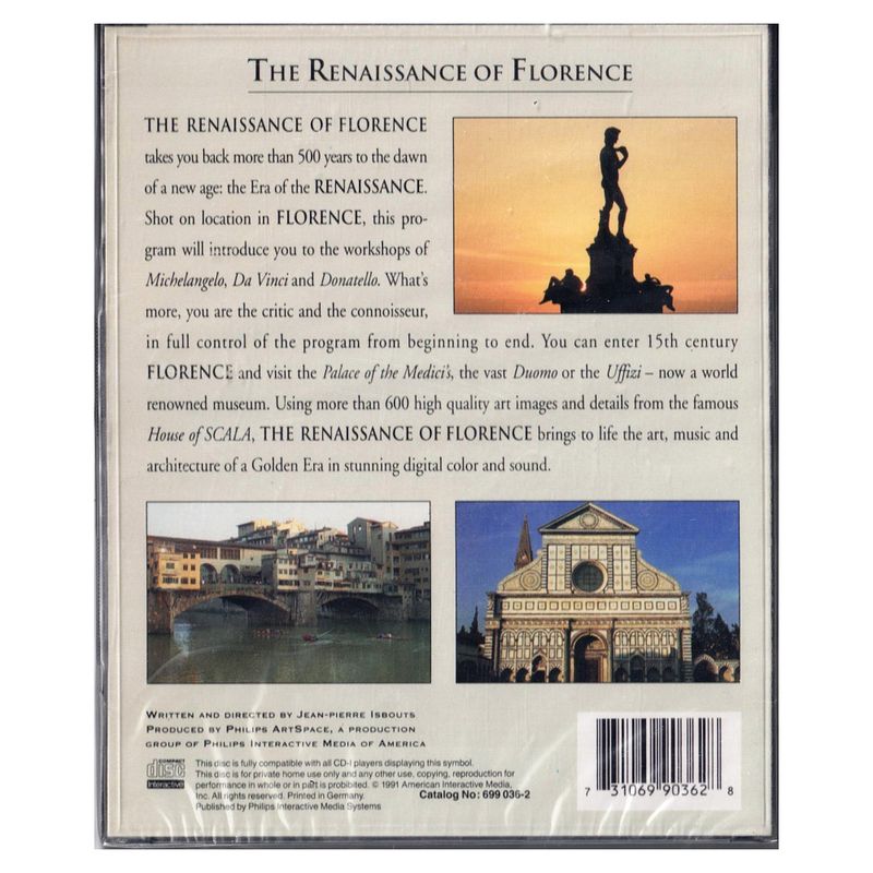 THE RENAISSANCE OF FLORENCE CD-I NYTT INPLASTAD