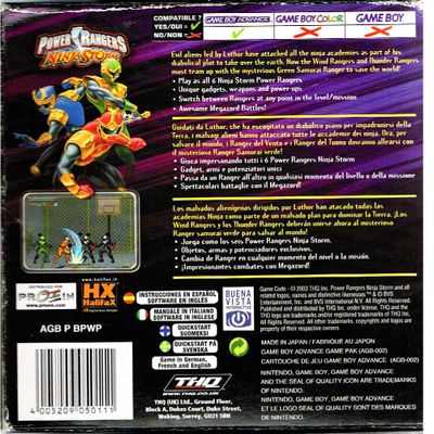 POWER RANGERS NINJA STORM GAMEBOY ADVANCE