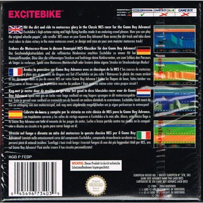 EXCITEBIKE NES CLASSICS GAMEBOY ADVANCE