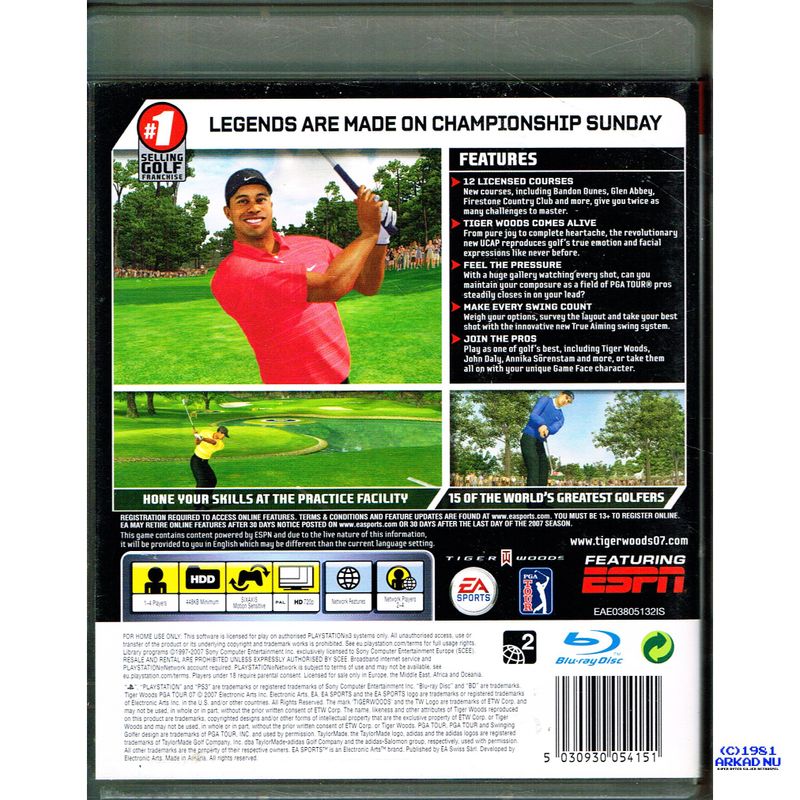 TIGER WOODS PGA TOUR 07 PS3