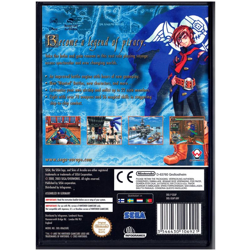 SKIES OF ARCADIA LEGENDS GAMECUBE
