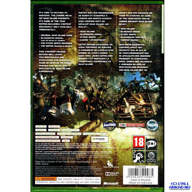 DEAD ISLAND GAME OF THE YEAR EDITION XBOX 360