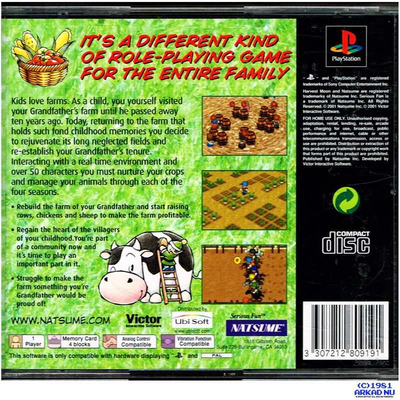 HARVEST MOON BACK TO NATURE PS1