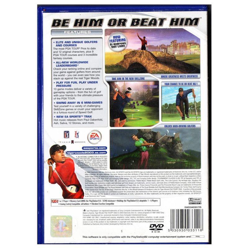 TIGER WOODS PGA TOUR 2003 PS2