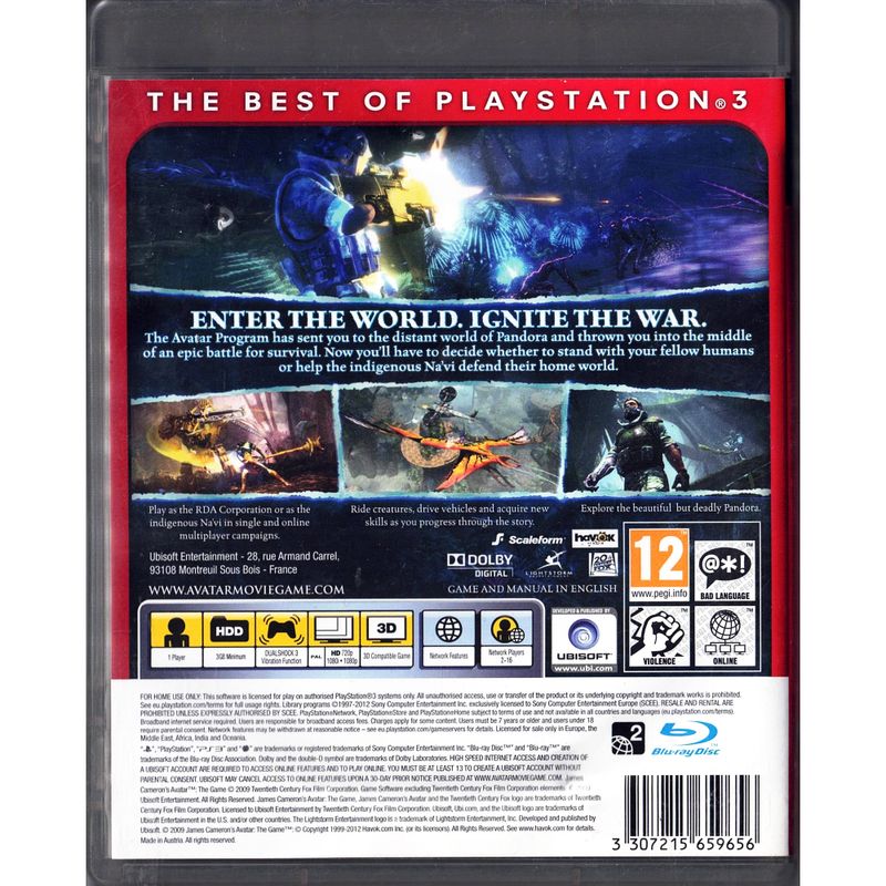 AVATAR THE GAME PS3 ESSENTIALS