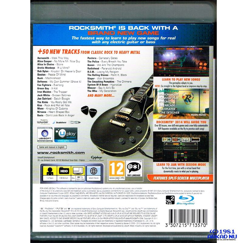 ROCKSMITH 2014 EDITION PS3