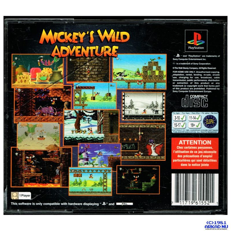 MICKEYS WILD ADVENTURE PS1 BIG BOX