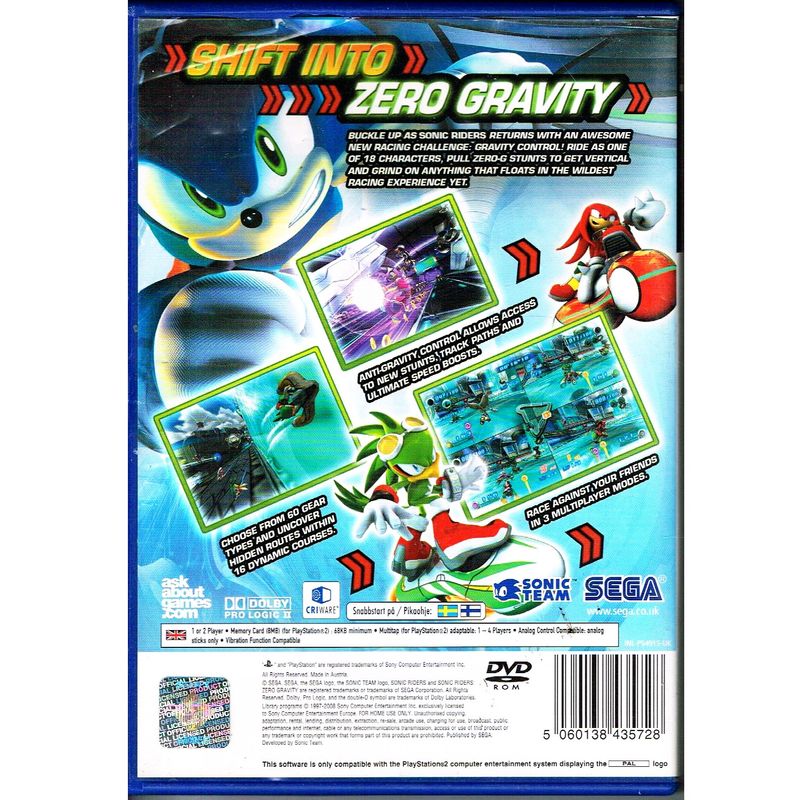 SONIC RIDERS ZERO GRAVITY PS2