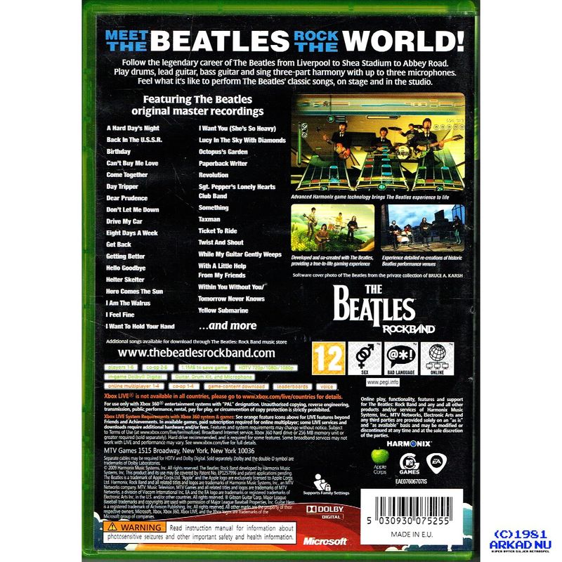 THE BEATLES ROCKBAND XBOX 360