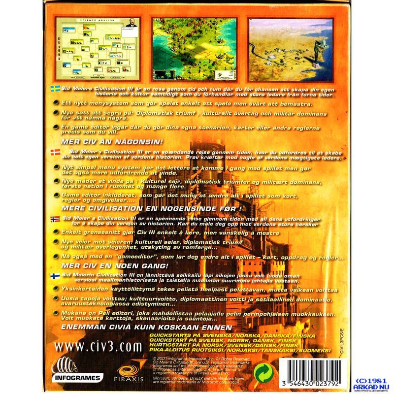 SID MEIERS CIVILIZATION III PC BIGBOX