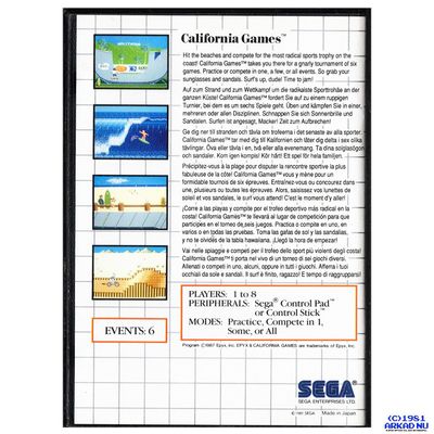 CALIFORNIA GAMES MASTERSYSTEM