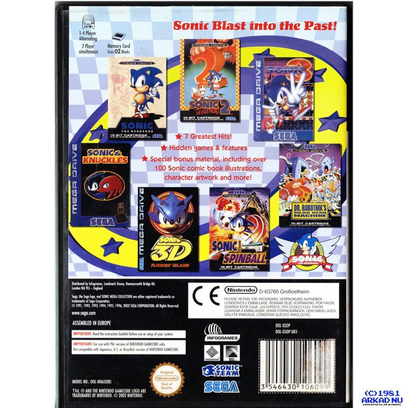 SONIC MEGA COLLECTION GAMECUBE