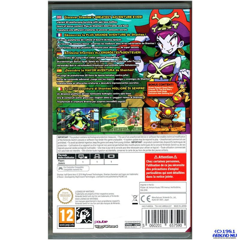 SHANTAE HALF GENIE HERO ULTIMATE EDITION SWITCH