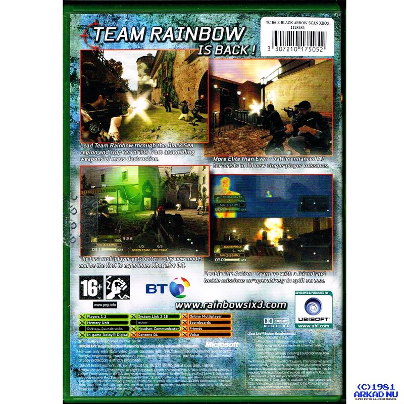 TOM CLANCYS RAINBOW SIX 3 BLACK ARROW XBOX