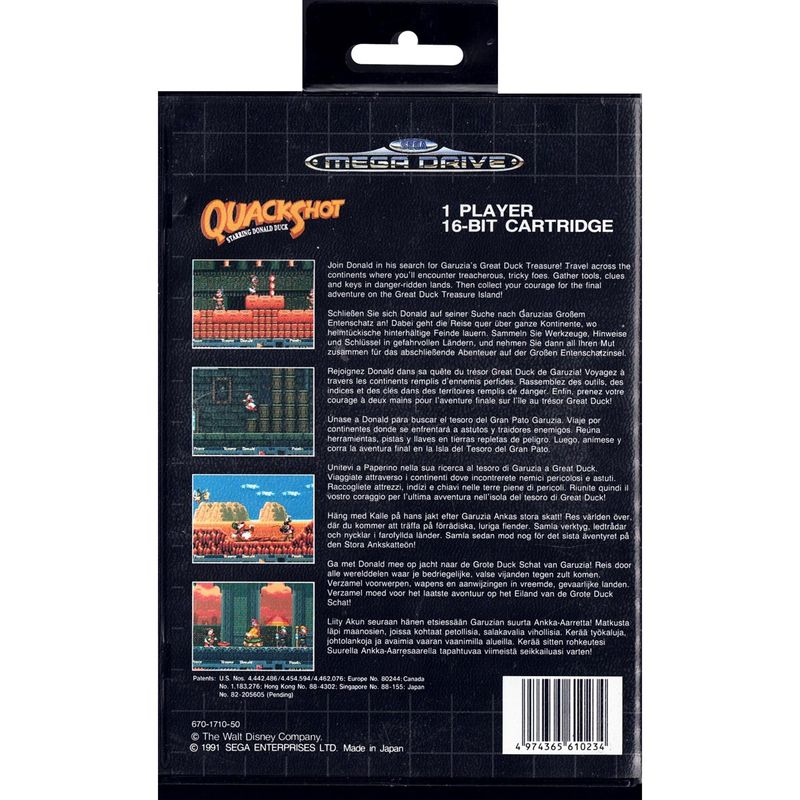 QUACKSHOT STARRING DONALD DUCK MEGADRIVE