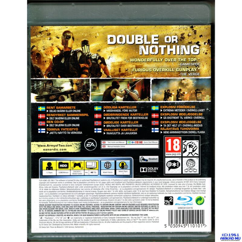 ARMY OF TWO THE DEVILS CARTEL PS3