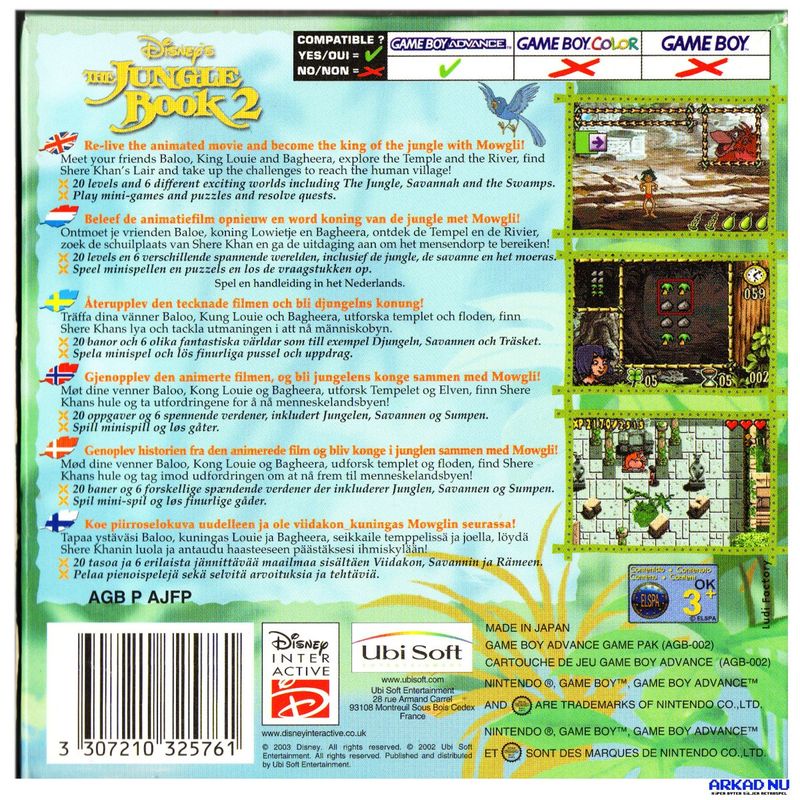 THE JUNGLE BOOK 2 GAMEBOY ADVANCE GBA