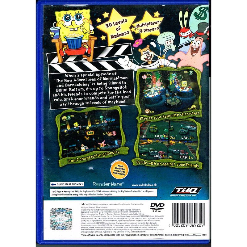 SPONGEBOB SQUAREPANTS LIGHTS, CAMERA,PANTS PS2