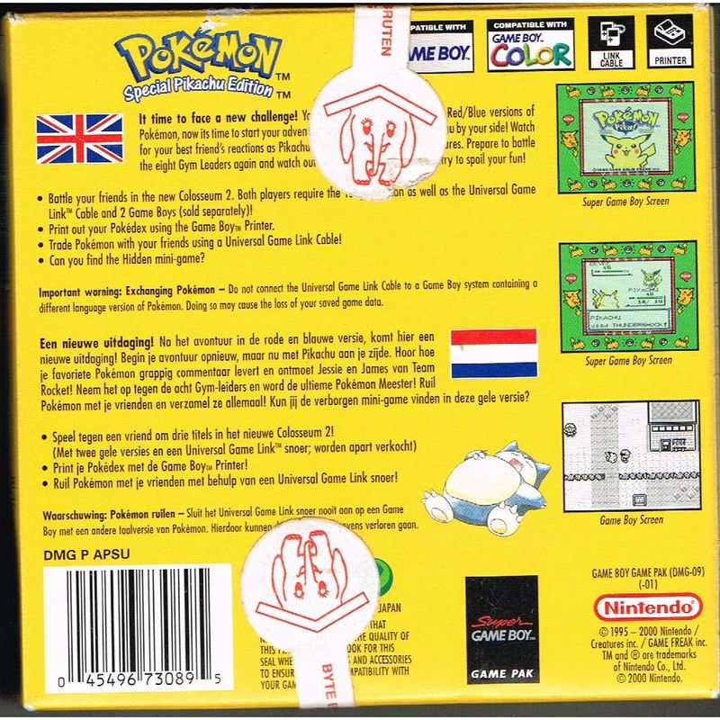 POKEMON YELLOW VERSION SPECIAL PICACHU EDITION GAMEBOY