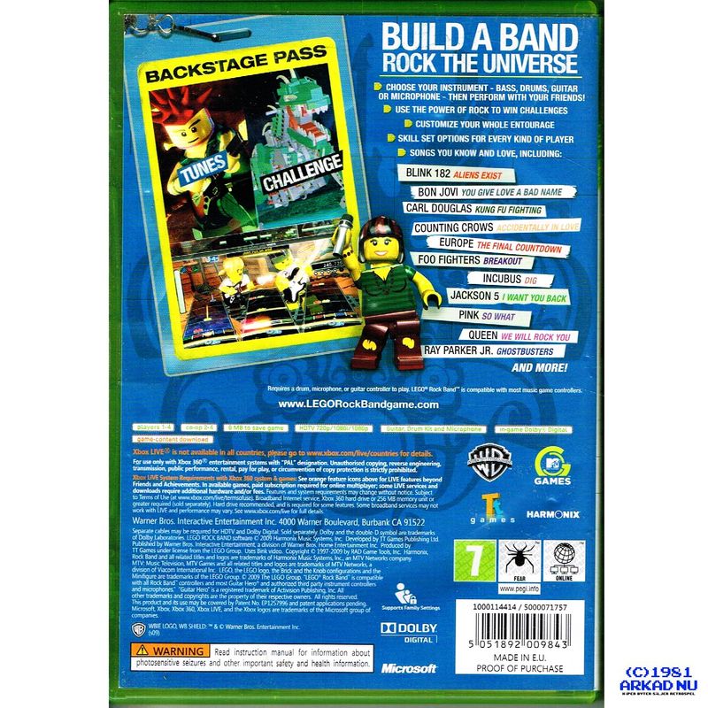 LEGO ROCK BAND XBOX 360