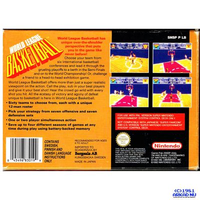 WORLD LEAGUE BASKETBALL SNES SCN - SNSP-LB-SCN