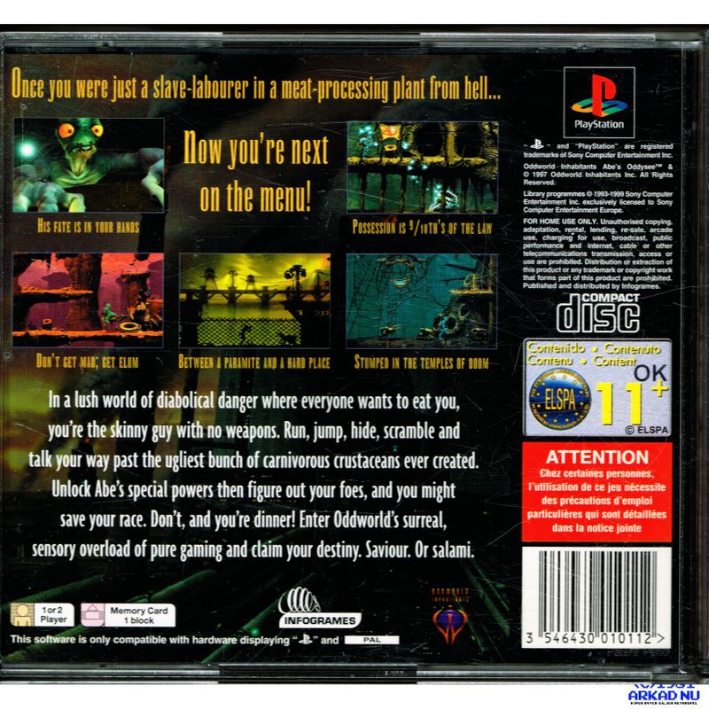 ODDWORLD ABES ODDYSEE PS1