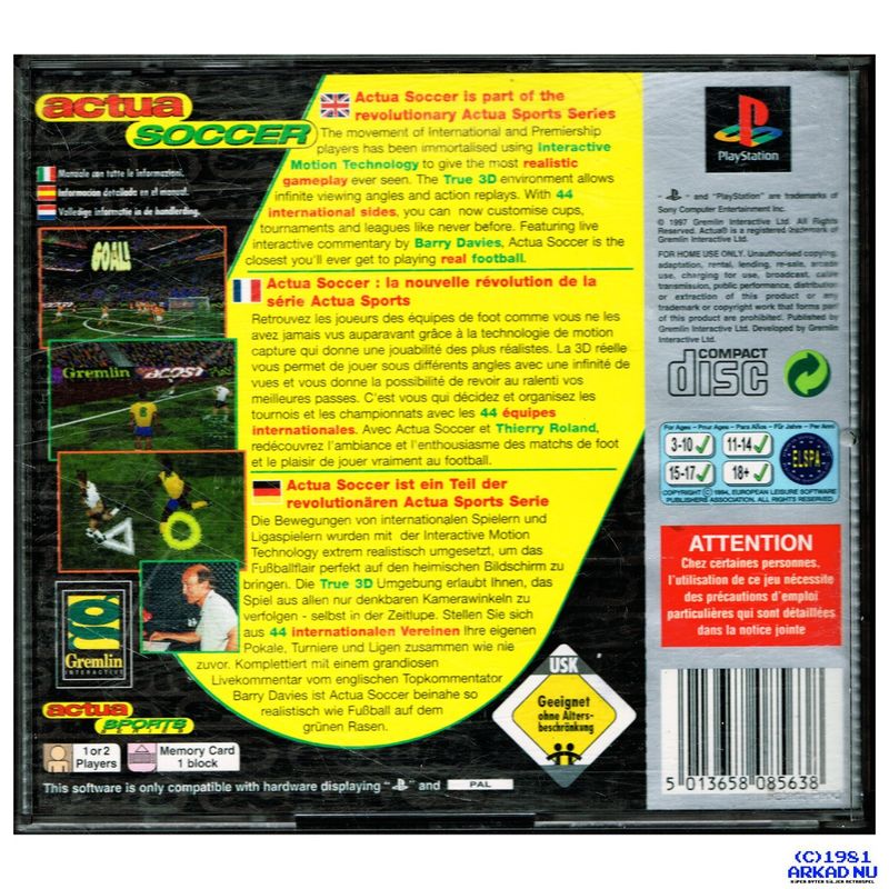 ACTUA SOCCER PS1