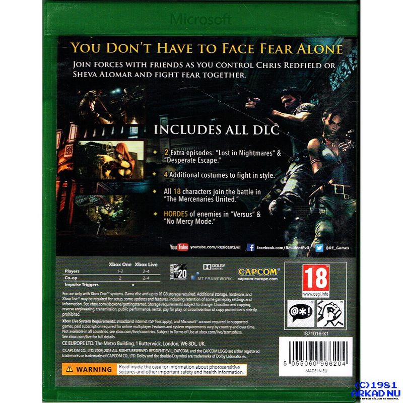 RESIDENT EVIL 5 HD XBOX ONE