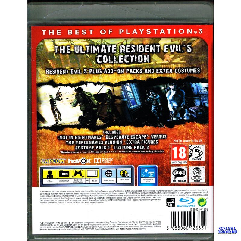 RESIDENT EVIL 5 GOLD EDITION PS3