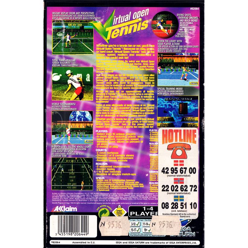 VIRTUAL OPEN TENNIS SEGA SATURN RENTAL