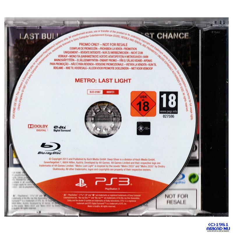 METRO LAST LIGHT PS3 PROMO