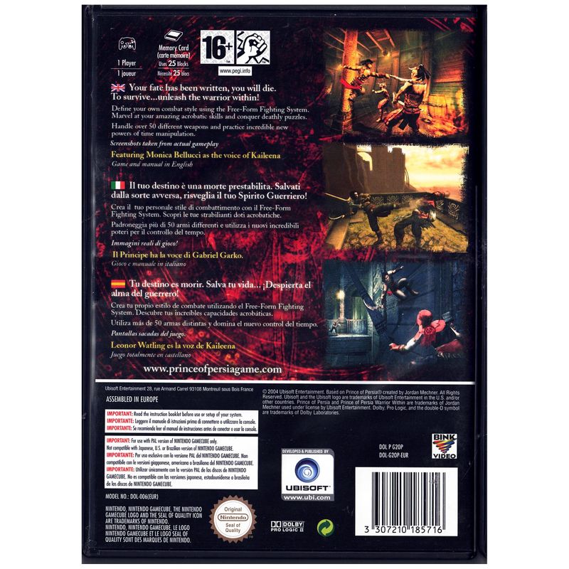 PRINCE OF PERSIA WARRIOR WITHIN GAMECUBE