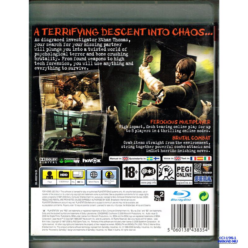 CONDEMNED 2 PS3