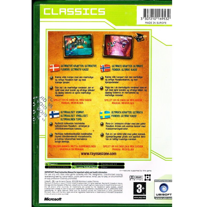 RAYMAN 3 HOODLUM HAVOC XBOX