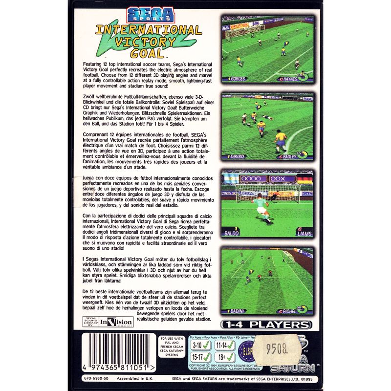 INTERNATIONAL VICTORY GOAL SEGA SATURN RENTAL