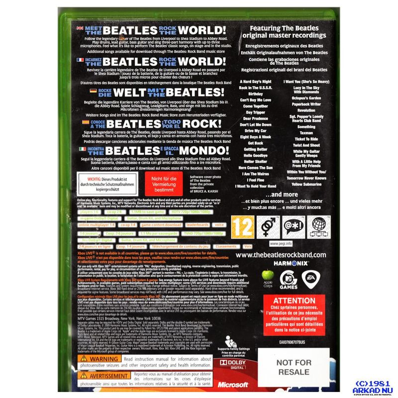 THE BEATLES ROCKBAND XBOX 360