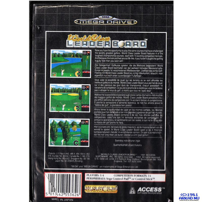 WORLD CLASS LEADERBOARD MEGADRIVE
