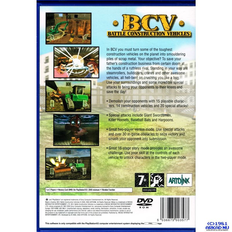 BCV BATTLE CONSTRUCTION VEHICLES PS2