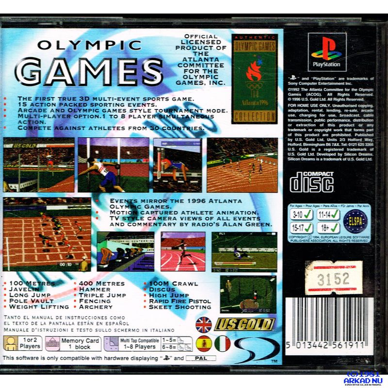 OLYMPIC GAMES ATLANTA 1996 PS1