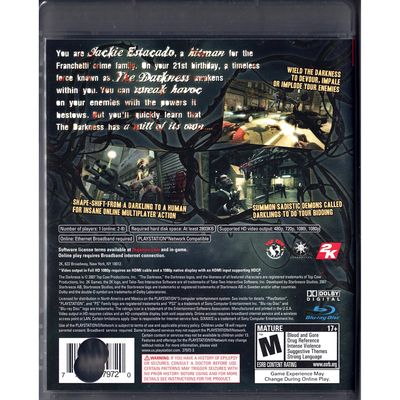 THE DARKNESS PS3 NTSC USA