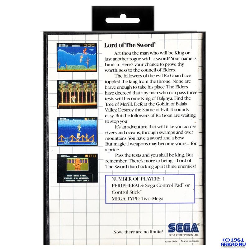 LORD OF THE SWORD MASTERSYSTEM
