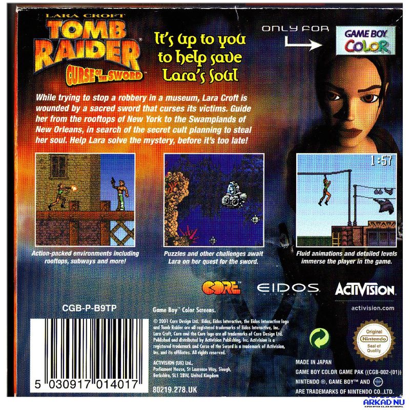 TOMB RAIDER CURSE OF THE SWORD GAMEBOY COLOR
