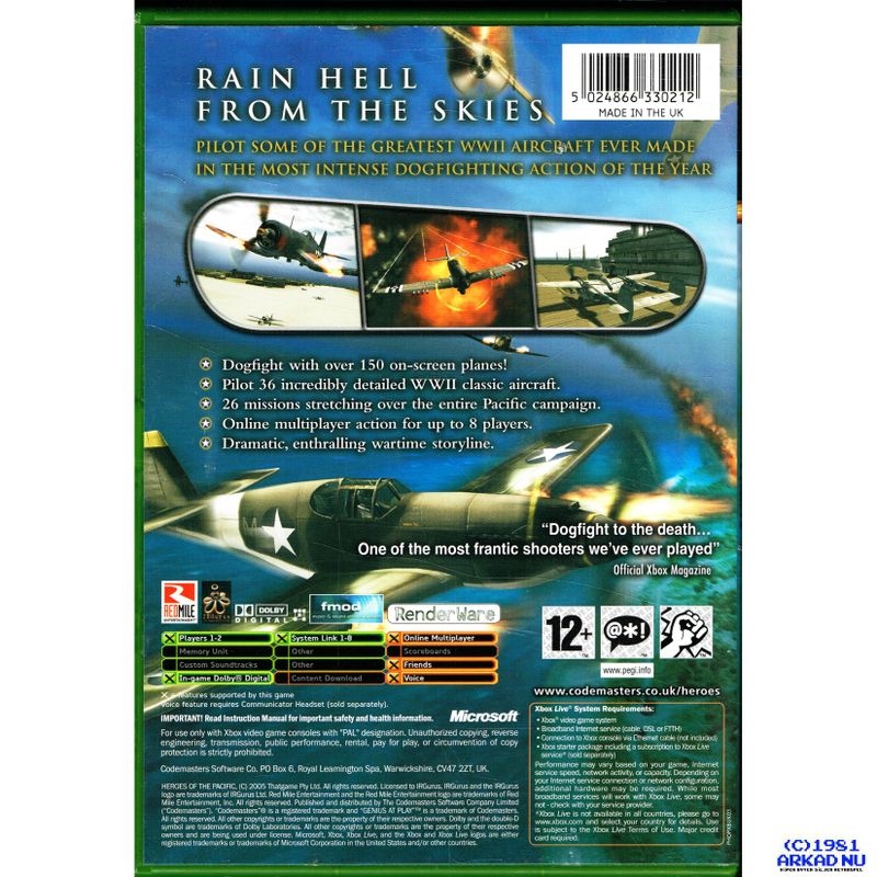 HEROES OF THE PACIFIC XBOX