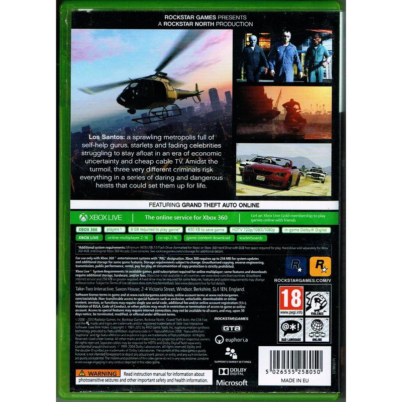 GRAND THEFT AUTO V XBOX 360