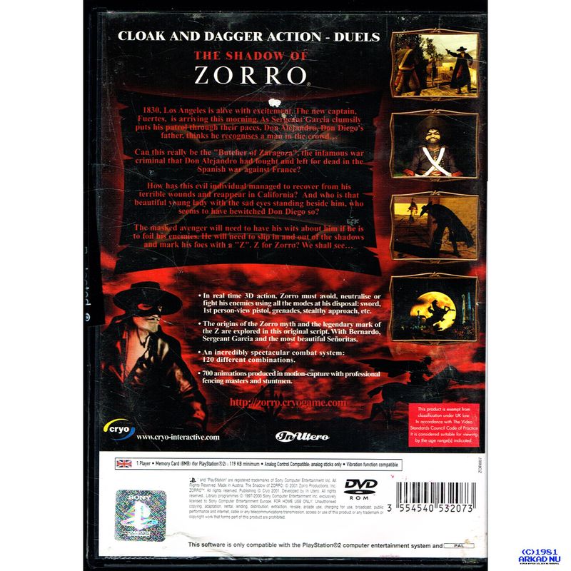 THE SHADOW OF ZORRO PS2