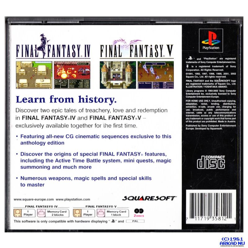 FINAL FANTASY ANTHOLOGY EUROPEAN EDITION PS1