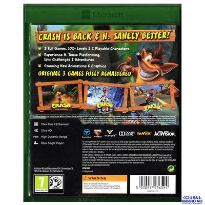 CRASH BANDICOOT N SANE TRILOGY XBOX ONE