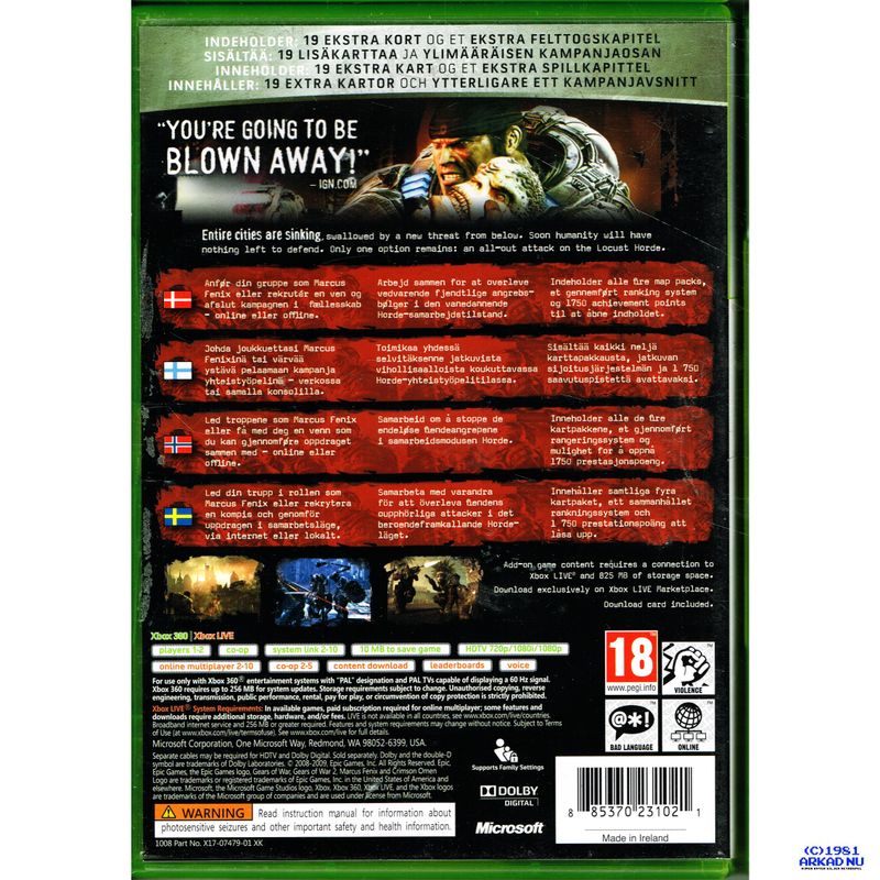 GEARS OF WAR 2 XBOX 360 CLASSICS